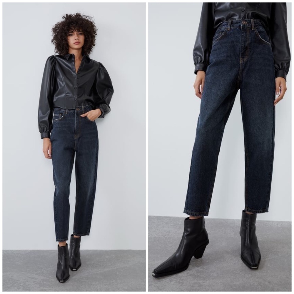 Zara | Tapered Hi Rise jeans Carrot Fit Mom Jeans Size 4 NEW